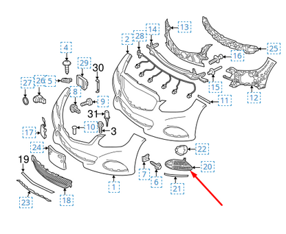 NEW MERCEDES-BENZ E-CLASS W212 FRONT BUMPER LEFT GRILLE A2128851922 2015