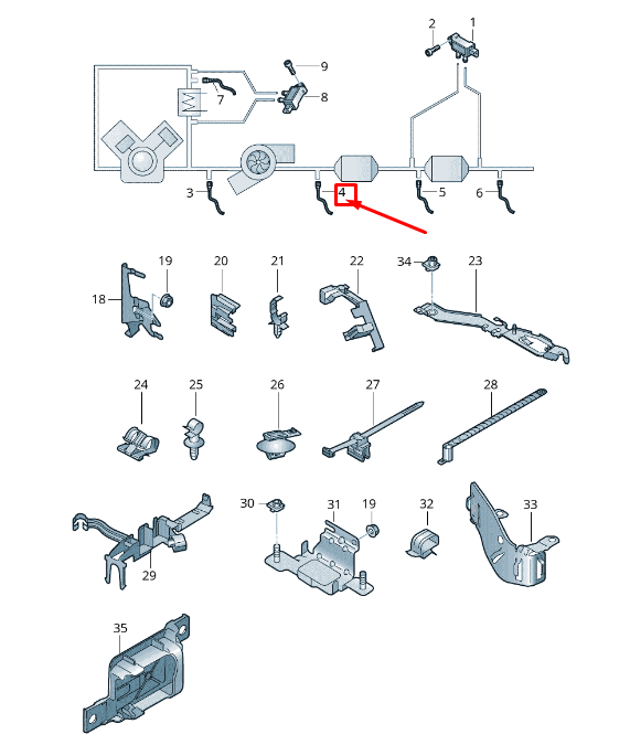 new audi a4 avant b9 exhaust gas temperature sensor 8w0906088q original