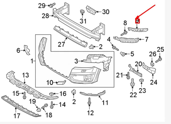 NEW AUDI Q7 4M FRONT BUMPER LEFT END CAP COVER 4M0807749B ORIGINAL