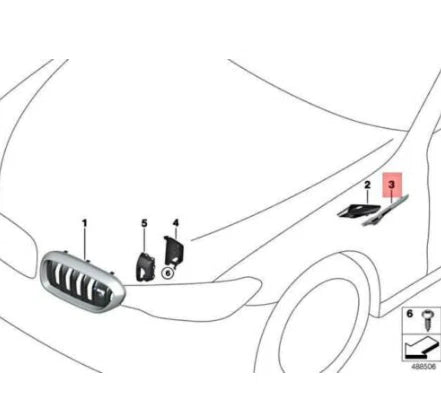 NEW BMW M5 F90 FRONT SIDE PANEL RIGHT AIR DUCT COVER 51138076048 ORIGINAL