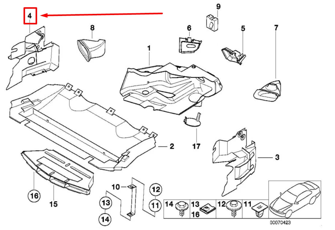 NEW BMW Z3 COUPE E36 RIGHT AIR DUCT DEFLECTOR 2492500 51712492500 ORIGINAL