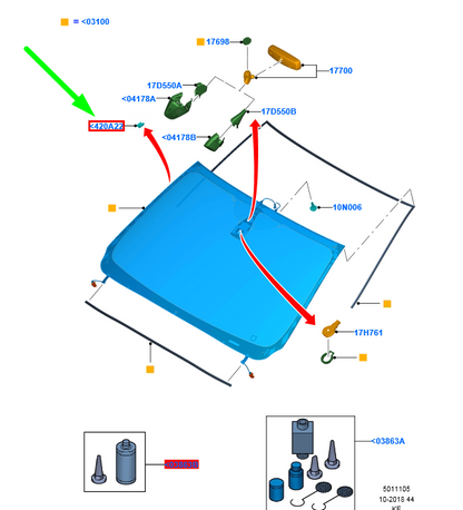 new ford ranger t6 mk1 windscreen spacer ab39-n420a24-aa 5243095 original