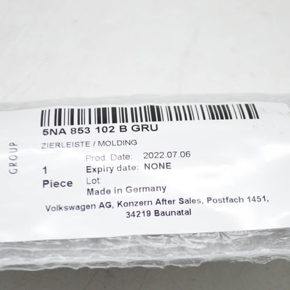 NEW VOLKSWAGEN TIGUAN AD FRONT RIGHT BUMPER MOLDING 5NA853102BGRU ORIGINAL
