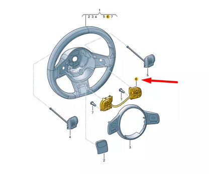 NEW VW BEETLE A5 STEERING WHEEL RADIO/PHONE MULTI SWITCH 5C0959442C041 ORIGINAL