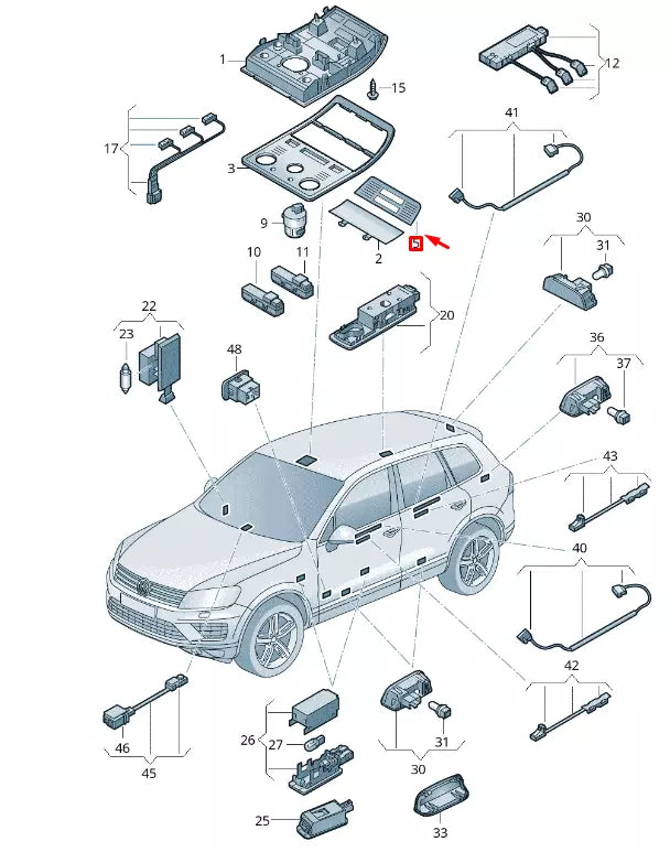 NEW VW TOUAREG 7P MK2 INTERIOR LIGHT TRIM 7P6947134H67