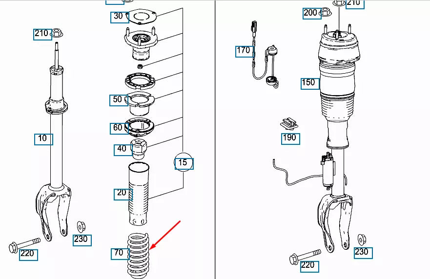 NEW MERCEDES-BENZ GLE W166 FRONT SUSPENSION COIL SPRING A1663211604 ORIGINAL