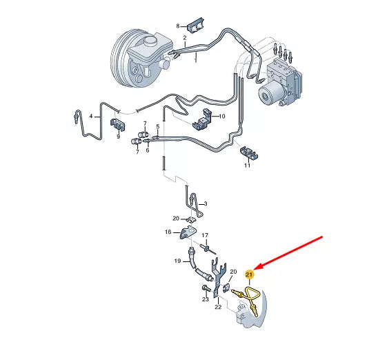 NEW AUDI A6 C6 FRONT LEFT BRAKE PIPE 4F0611721A