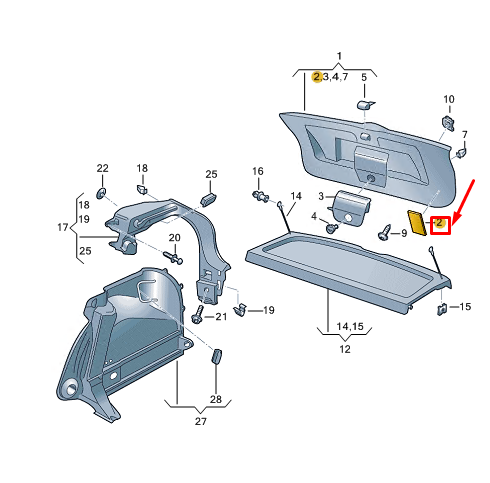 new vw polo aw mk6 rear right tailgate inspection cover 2g686765882v original