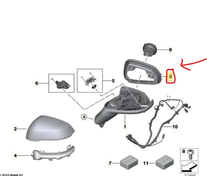 NEW BMW  X1 U11  LEFT WING MIRROR BODY  51165A30491 ORIGINAL
