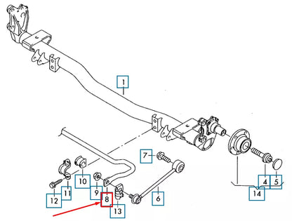 NEW VOLKSWAGEN CADDY 2K REAR ANTI ROLL BAR 2K0511409E ORIGINAL