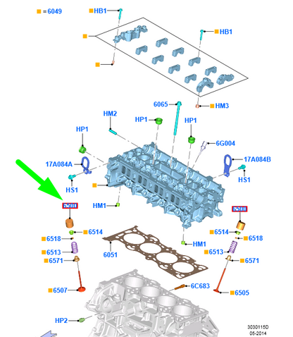 new ford kuga mk2 c520 valve tappet assy 5103639 cm5e-6500-bcb original