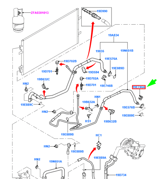 new ford transit mk3 air conditioning system clip 3038230 original