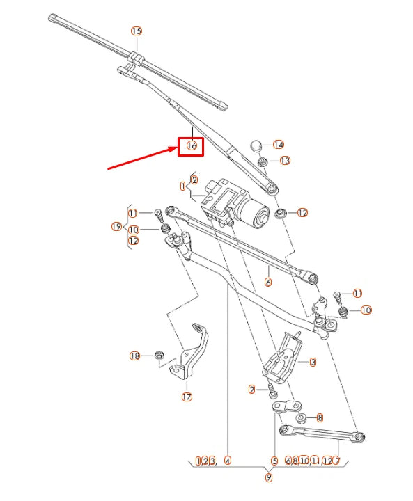 NEW AUDI A3 8P FRONT RIGHT AERO WIPER ARM LHD 8P1955408A ORIGINAL