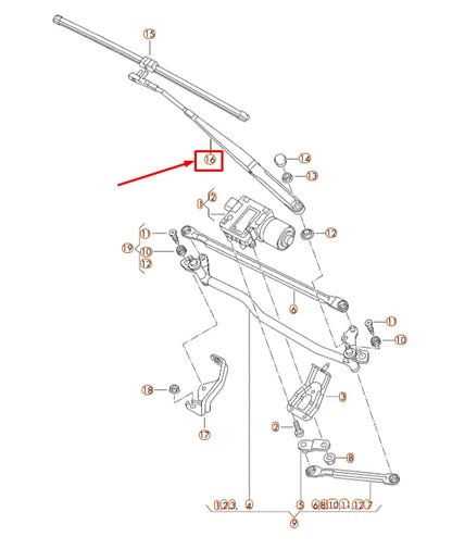 NEW AUDI A3 8P FRONT RIGHT AERO WIPER ARM LHD 8P1955408A ORIGINAL