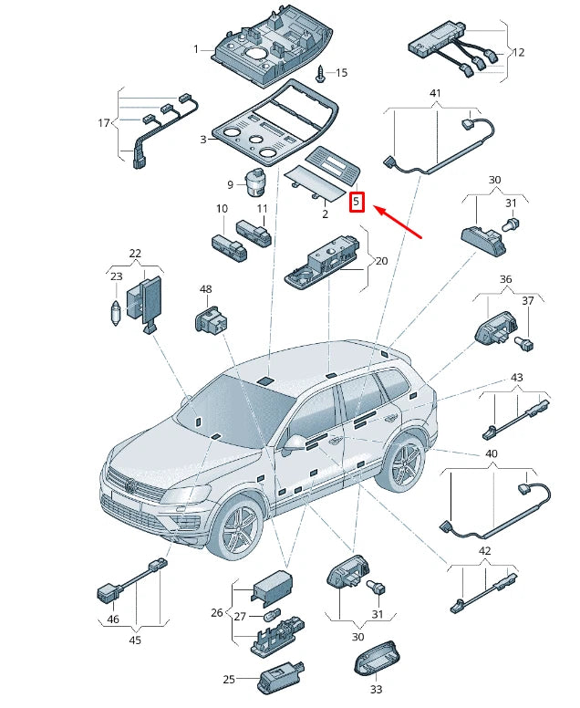 NEW VW TOUAREG 7P MK2 INTERIOR LIGHT TRIM 7P6947134APA2