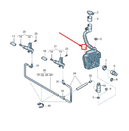 NEW AUDI A1 8X WINDSCREEN WASHER RESERVOIR 6R0955453E ORIGINAL
