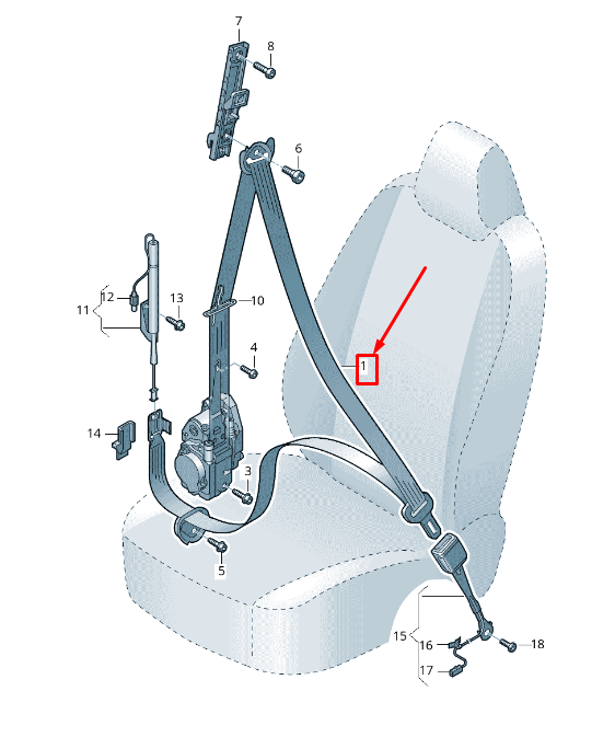 new audi rsq8 front left seatbelt 4m8857705dvm1 original