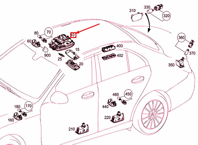 NEW MB C W205 ROOF MOUNTED OPERATING CONTROL UNIT A00090090077H52 ORIGINAL