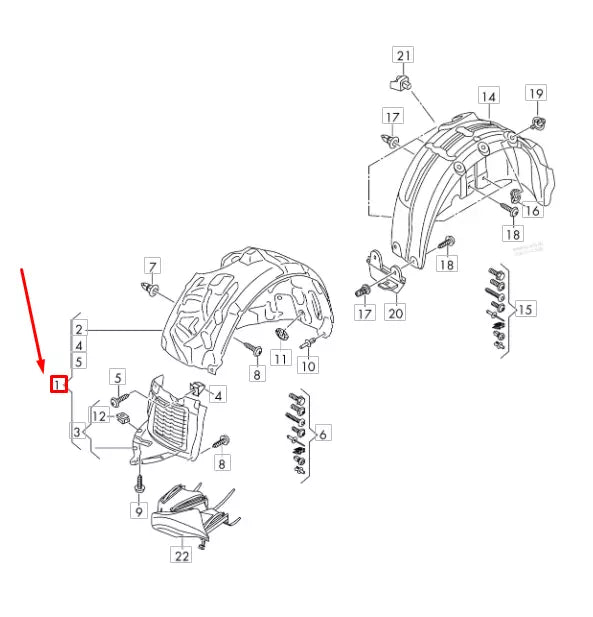 NEW AUDI RS3 QUATTRO 8V FRONT LEFT WHEEL HOUSING LINER 8V5821171M