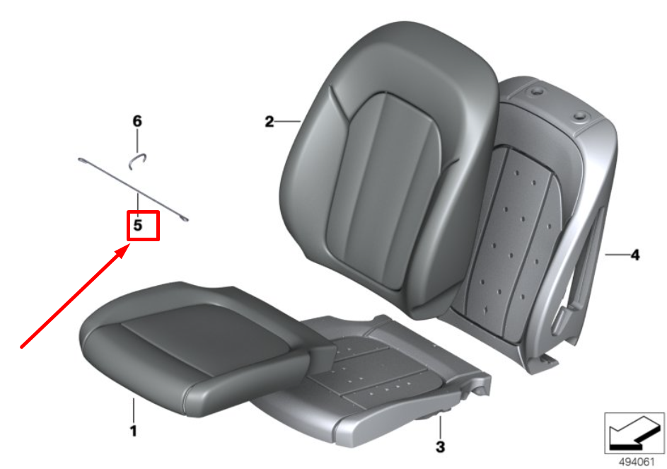 new bmw 3 g20, g28 interior seat retaining strap 52208129296 8129296 original
