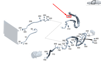 new mercedes-benz s w223 a/c refrigerant line rhd a2238307204 original