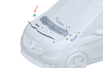 new mb vito w447 front wiper water deflector lhd a44783018019051 original