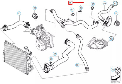 NEW BMW 3 E46 WATER HOSE RETURN PIPE 11537802630 7802630 ORIGINAL