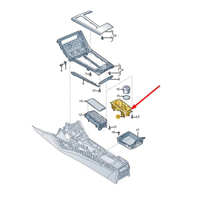 NEW AUDI A6 C8 CENTER CONSOLE CUP HOLDER LHD 4K1862533E4PK