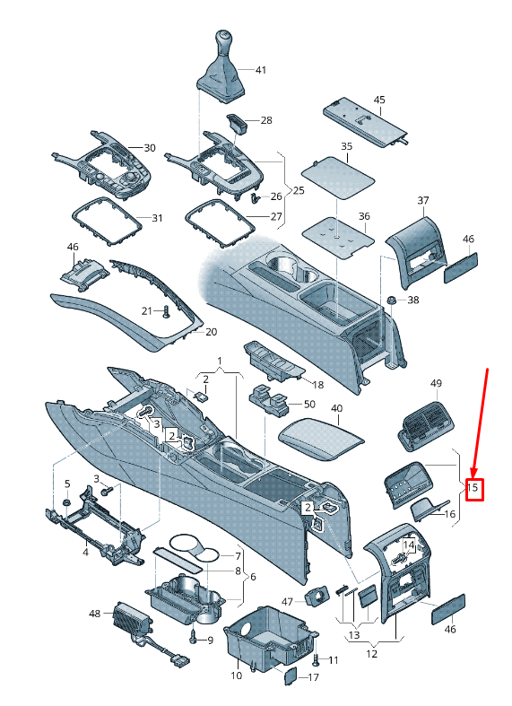 new audi q5 8r console storage box 8k0863300b6ps 8k0863300b 6ps original