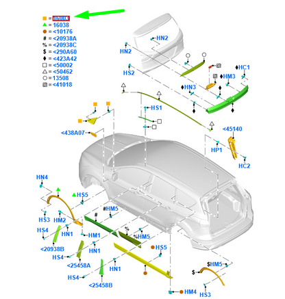 new ford kuga c520 mk2 front left mirror triangle cover trim 2354966 original
