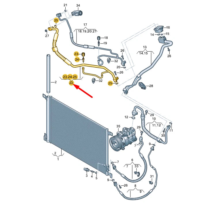 NEW AUDI Q7 4M REFRIGERANT LINE LHD 4M1816740N ORIGINAL