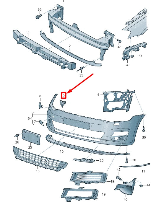 NEW VW GOLF 5G MK7 FRONT RIGHT HEADLIGHT WASHER GUIDE FRAME 5G0807942C ORIGINAL
