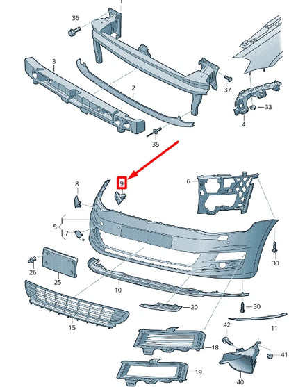 NEW VW GOLF 5G MK7 FRONT RIGHT HEADLIGHT WASHER GUIDE FRAME 5G0807942C ORIGINAL