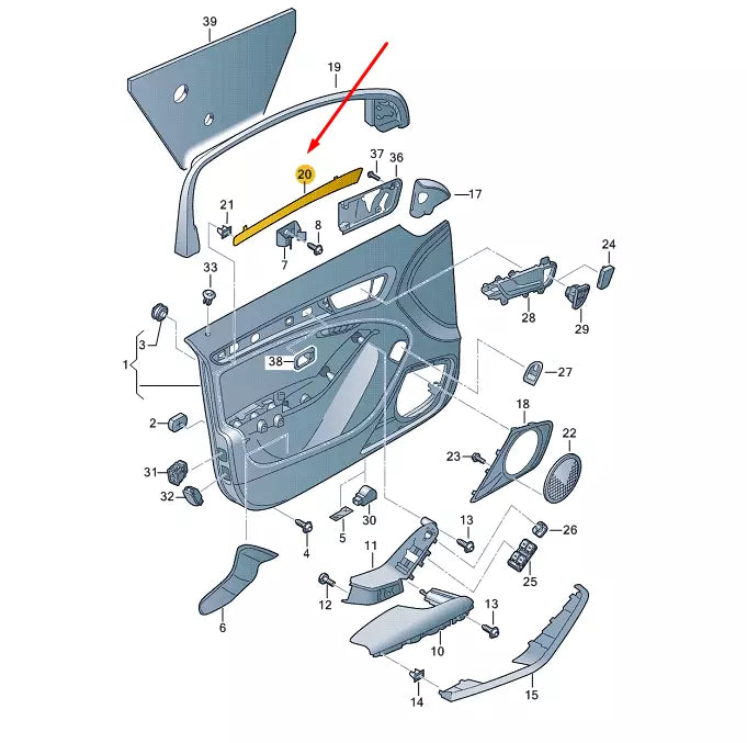 NEW AUDI Q5 8R FRONT RIGHT DOOR PANEL TRIMINSERT 8R0867410F1NK ORIGINAL