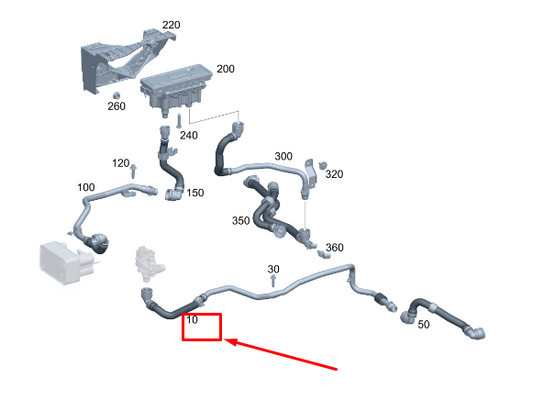 new mercedes-benz eqs v297 coolant line a2965011300 original