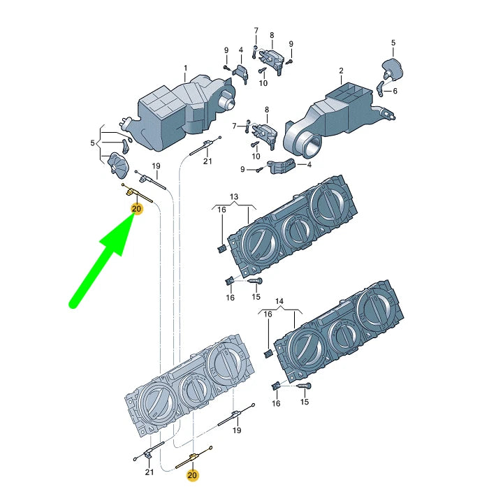 NEW VOLKSWAGEN TRANSPORTER T5 FOOT WELL FLAP CABLE RHD 7H2819833C ORIGINAL