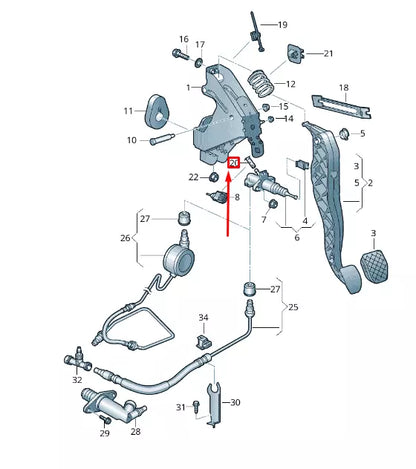NEW VW TRANSPORTER VI T6 CLUTCH MASTER CYLINDER HOSE 7H0721453B