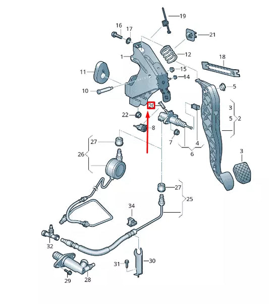 NEW VW TRANSPORTER VI T6 CLUTCH MASTER CYLINDER HOSE 7H0721453B