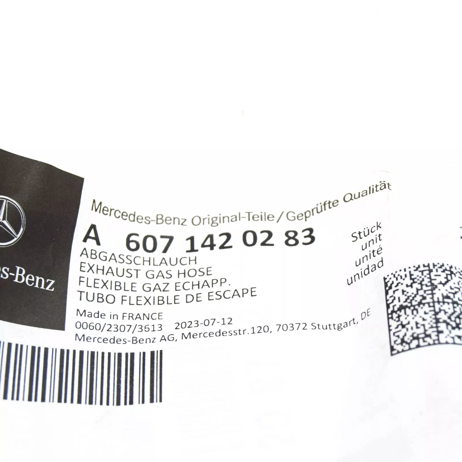 NEW MERCEDES-BENZ CITAN W415 EXHAUST GAS HOSE A6071420283 ORIGINAL