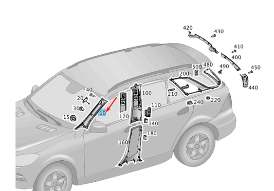 new mercedes-benz ml w166 left a pillar top trim a16669013257l34 original