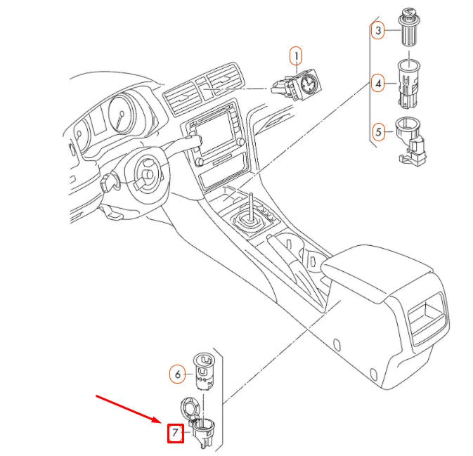 NEW VW PASSAT B8 CENTRE CONSOLE 12 VOLT SOCKET COVER 1K0919341J9B9 ORIGINAL
