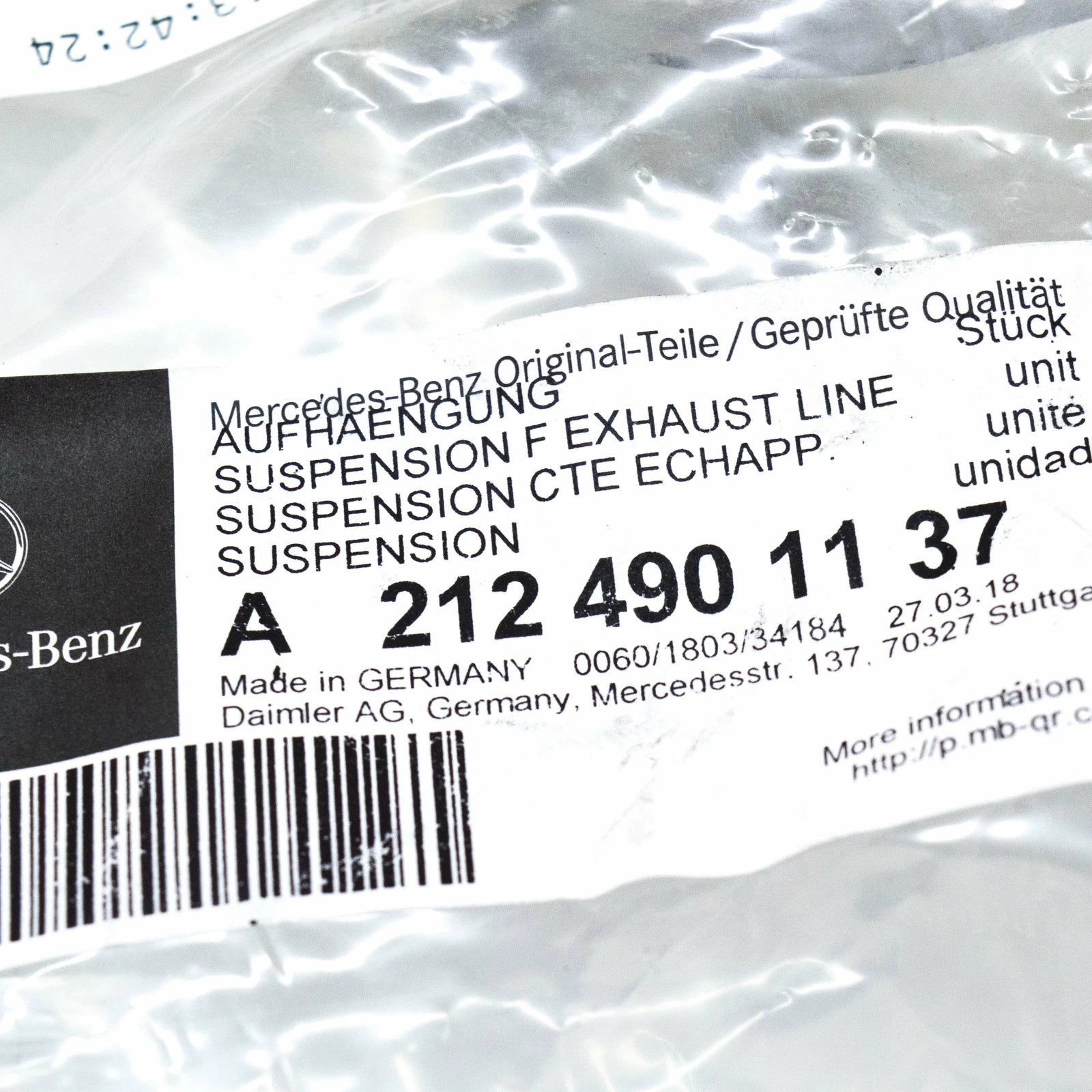 NEW MERCEDES-BENZ CLS C218 REAR LEFT EXHAUST SUSPENSION PIPE HANGER A2124901137