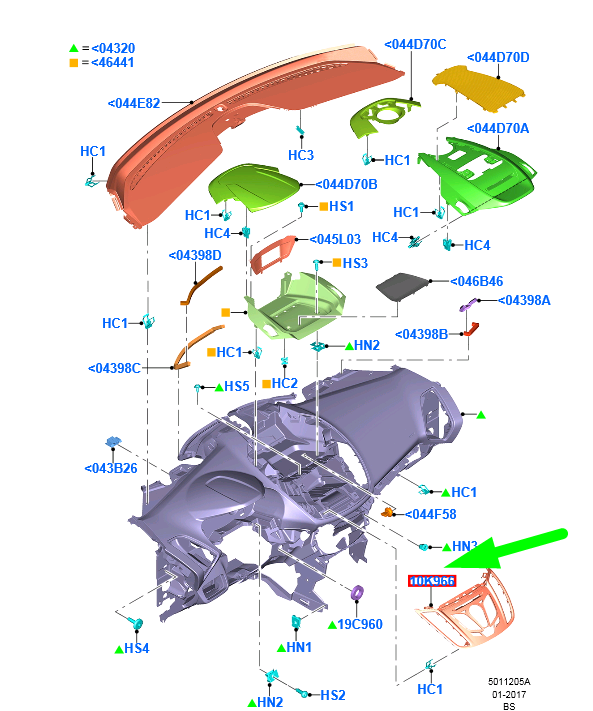 new ford kuga mk2 c520 instrument trim panel bezel 1790139 original