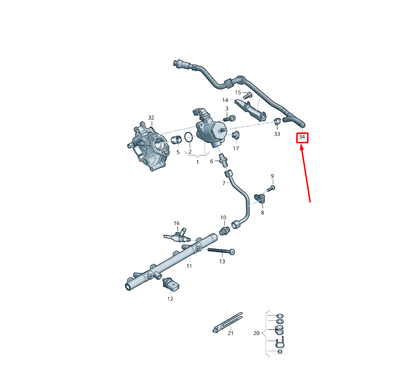 new audi q5 fy fuel feed hose 06l133986aa original