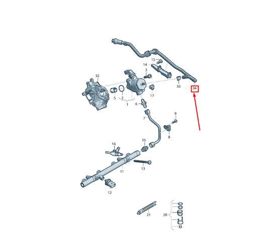 new audi q5 fy fuel feed hose 06l133986aa original