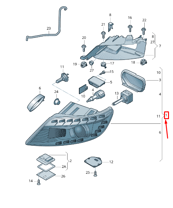 new audi q7 4l front left headlight lhd 4l0941029ac original