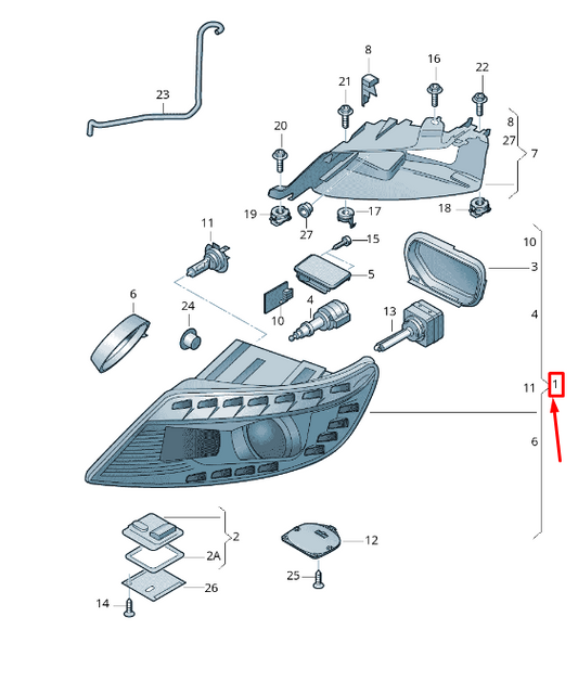 new audi q7 4l front left headlight lhd 4l0941029ac original