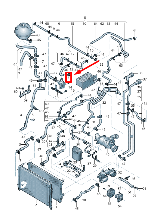new audi a3 cabrio 8p7 cooling additional water pump 1k0965561f original
