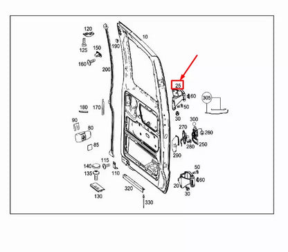 NEW MERCEDES-BENZ VIANO W639 REAR RIGHT UPPER DOOR HINGE A6397402237 ORIGINAL