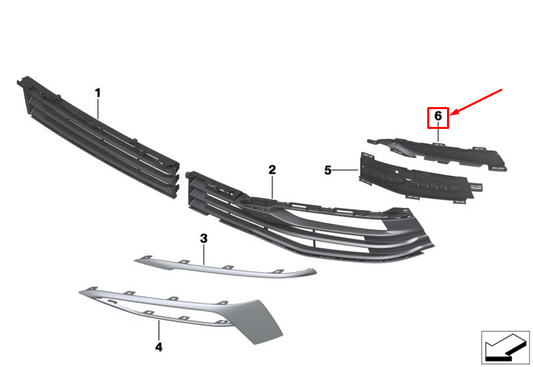 new bmw 6 gran turismo g32 front right fog lamp cover 51117415584 original